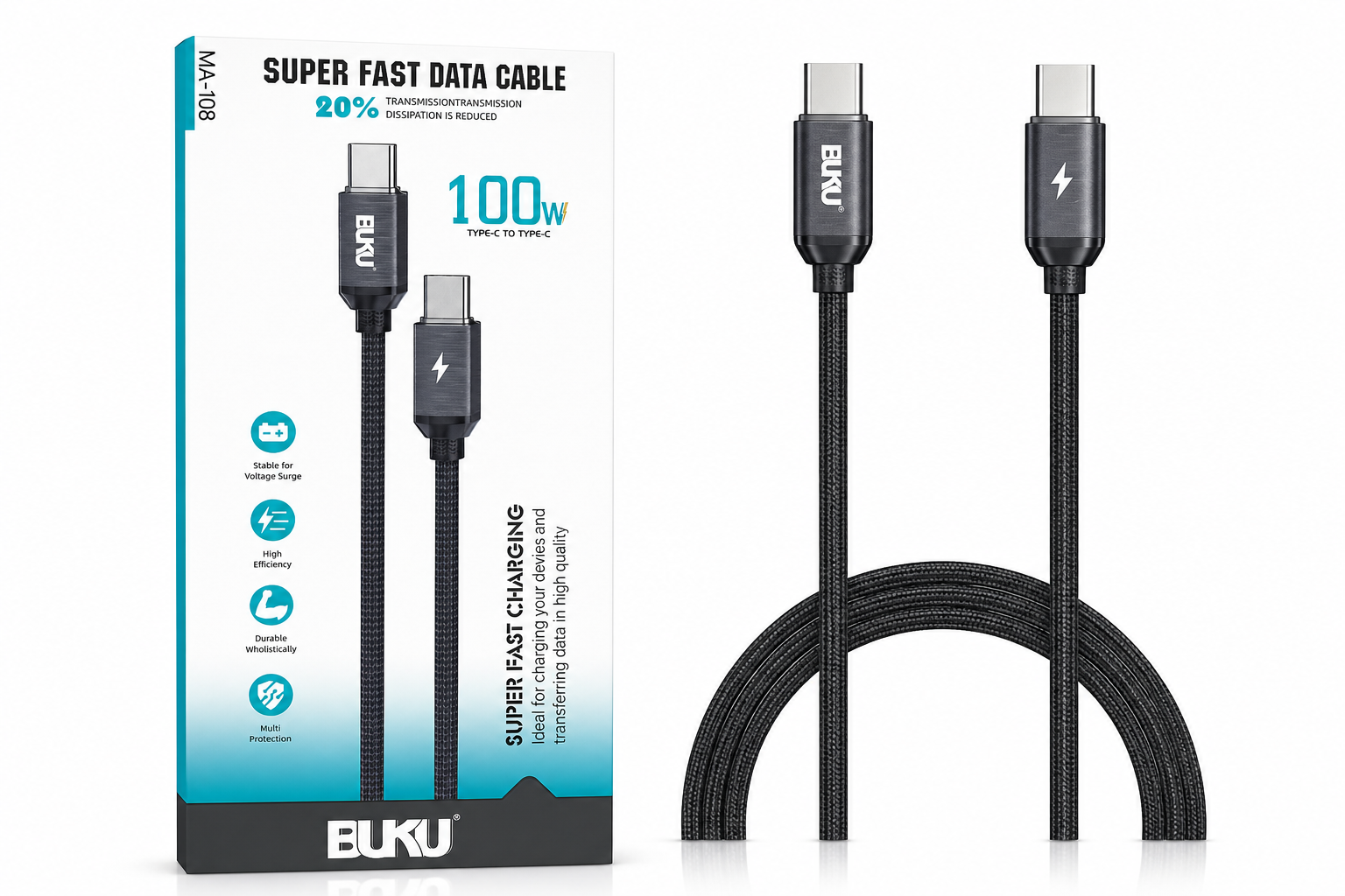 کابل فست شارژ 100W مدل MA-108