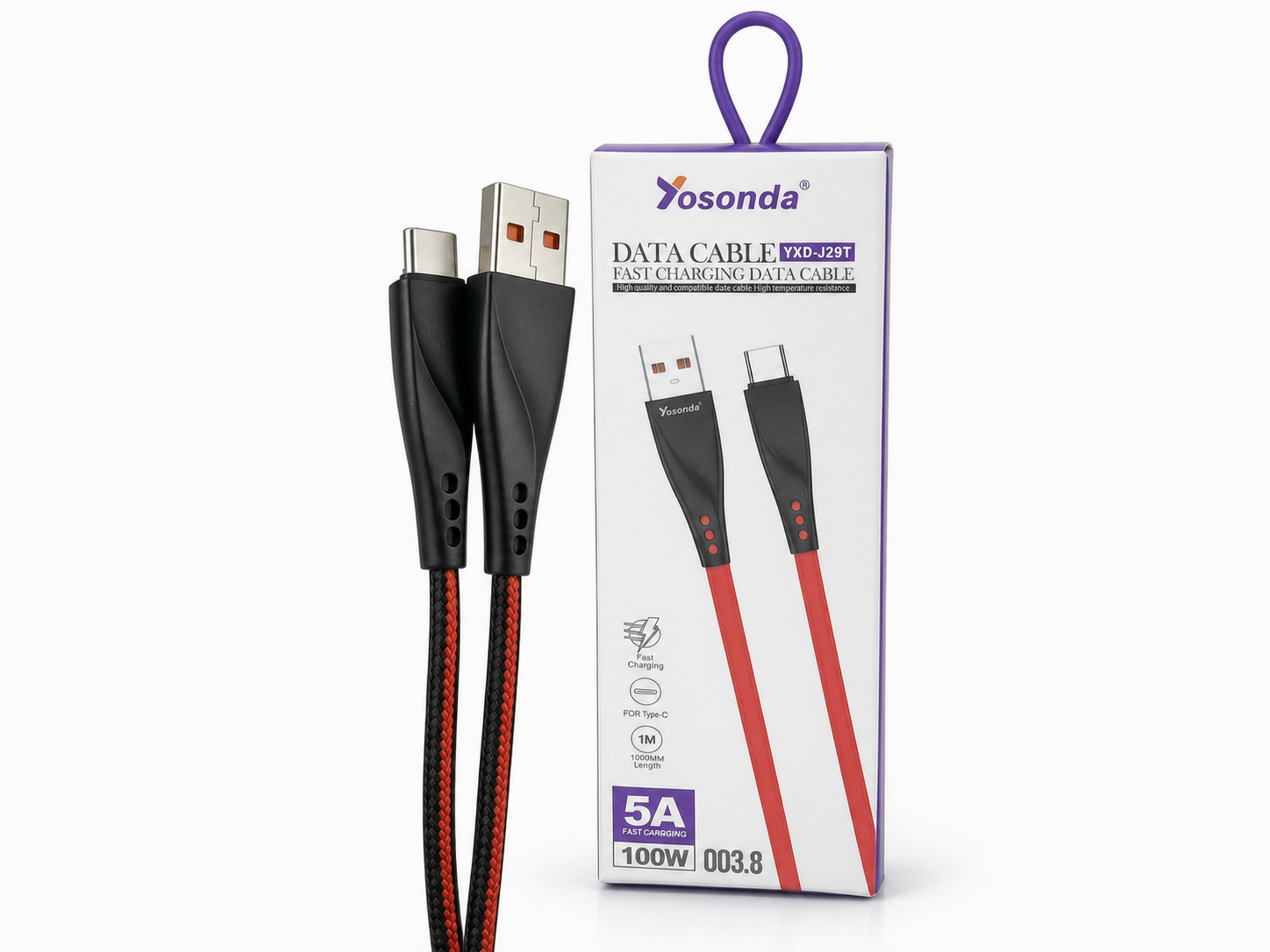 کابل فست شارژ مدلYXD-J29T  100W