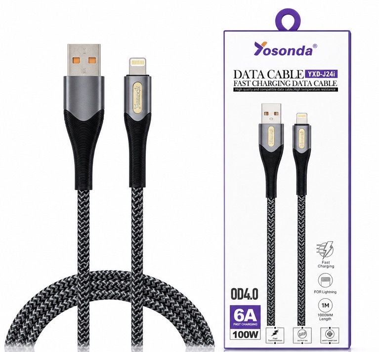 کابل شارژ فست Yosonda مدلYXD-J24i 100W