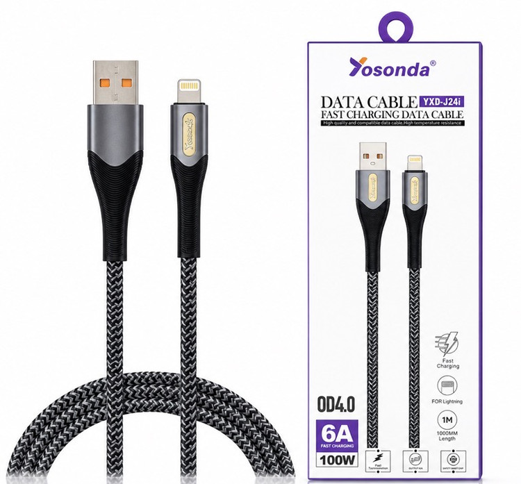 کابل شارژ فست Yosonda مدلYXD-J24i 100W